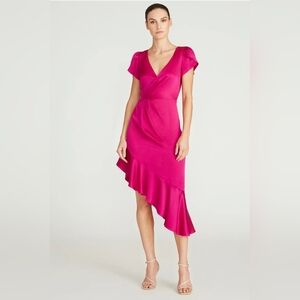 Theia Lisette Ruffled Cocktail Dress Size 6